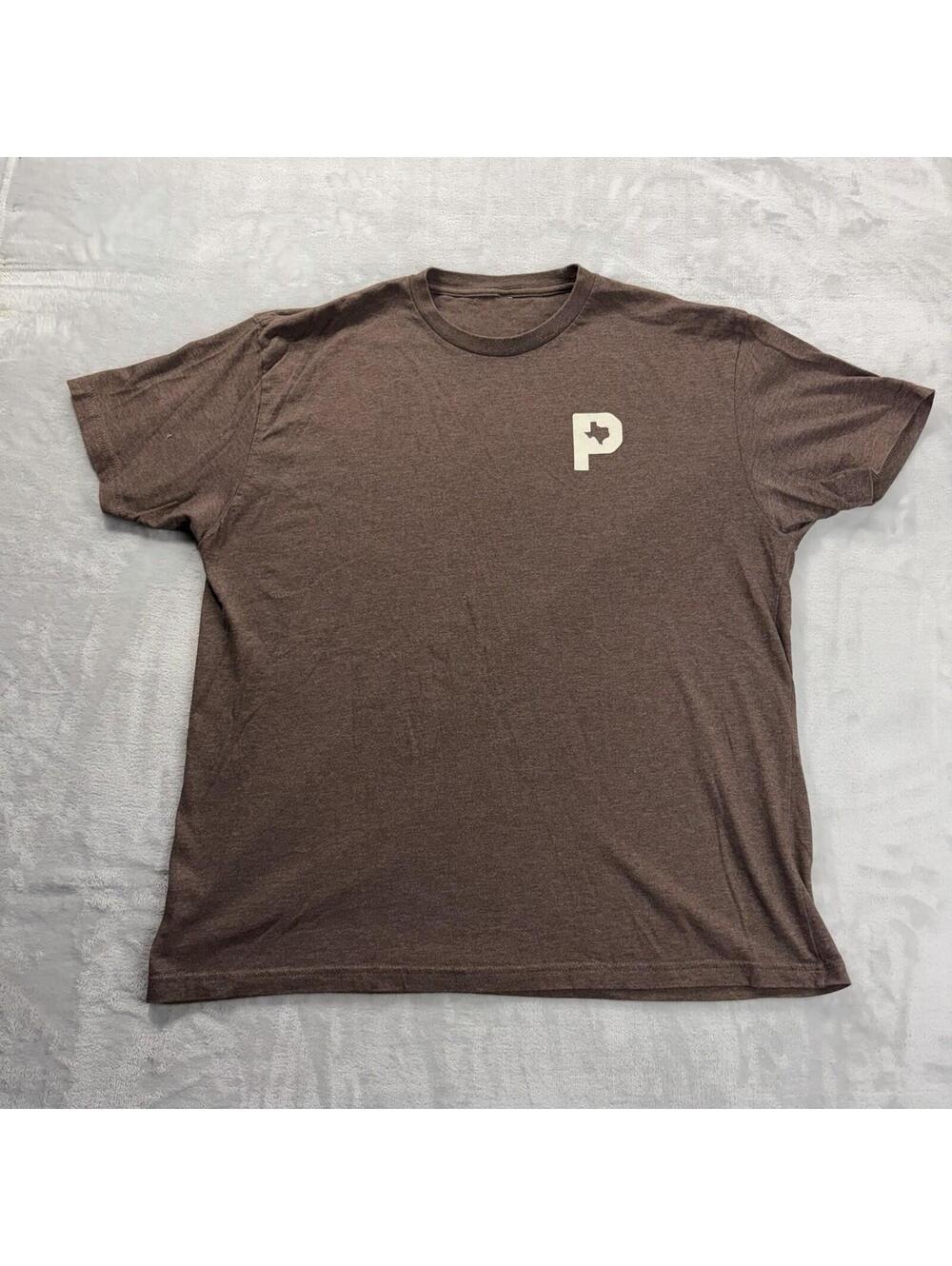 Poncho Shirt Men's XL Brown Texas Cowboy Outdoors Graphic Tee Hiking Camping - Picture 2 of 4